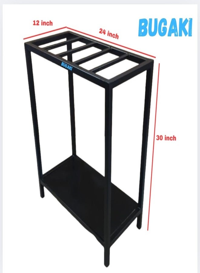 BUGAKI Aquarium Stand, Black Metal Frame, 24x12x30 Inch with Bottom Shelf - Image 2